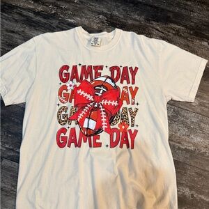 Comfort Colors Game Day Red Football Graphic T‑Shirt